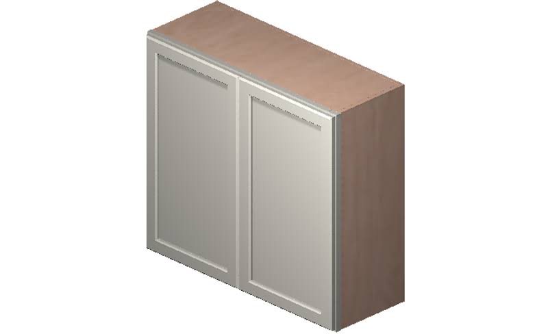 Antique White 2 Doors 2 Shelves Wall Cabinet High-Density Fiberboard U848