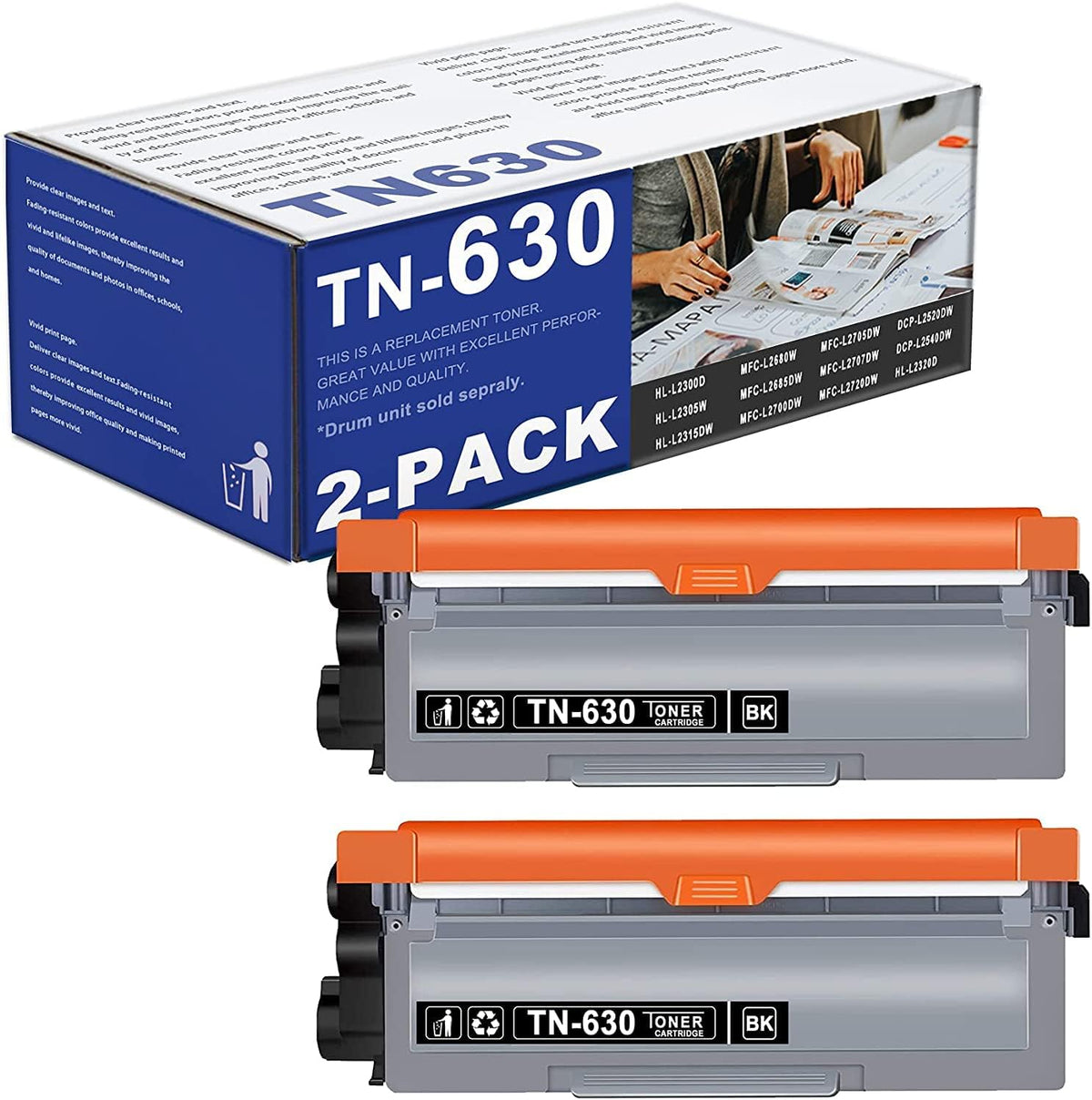 2 Pack Black Toner Cartridge V4062
