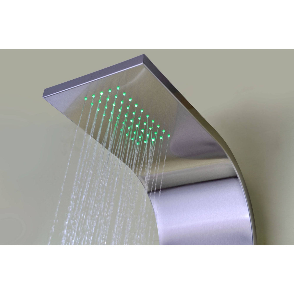 Brushed Stainless Steel 2-Jetted Shower Panel with Heavy Rain Shower and Spray Wand I7066