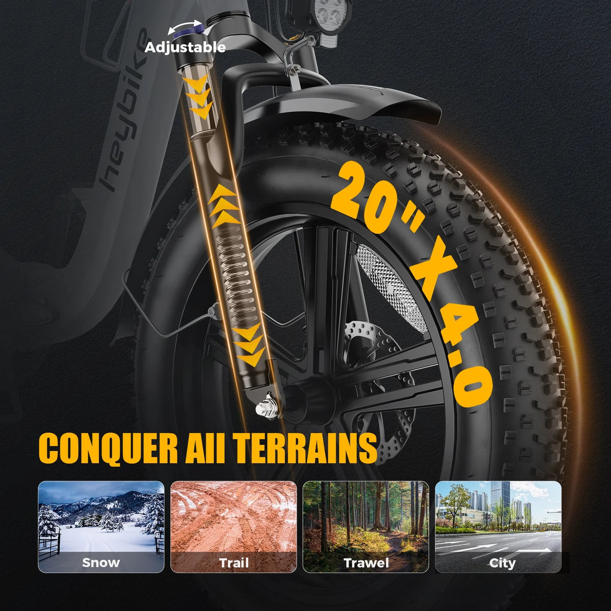 500W Motor 48V 15Ah Removable Battery 20 x 4.0 Fat Tire Folding Electric Bike L8810