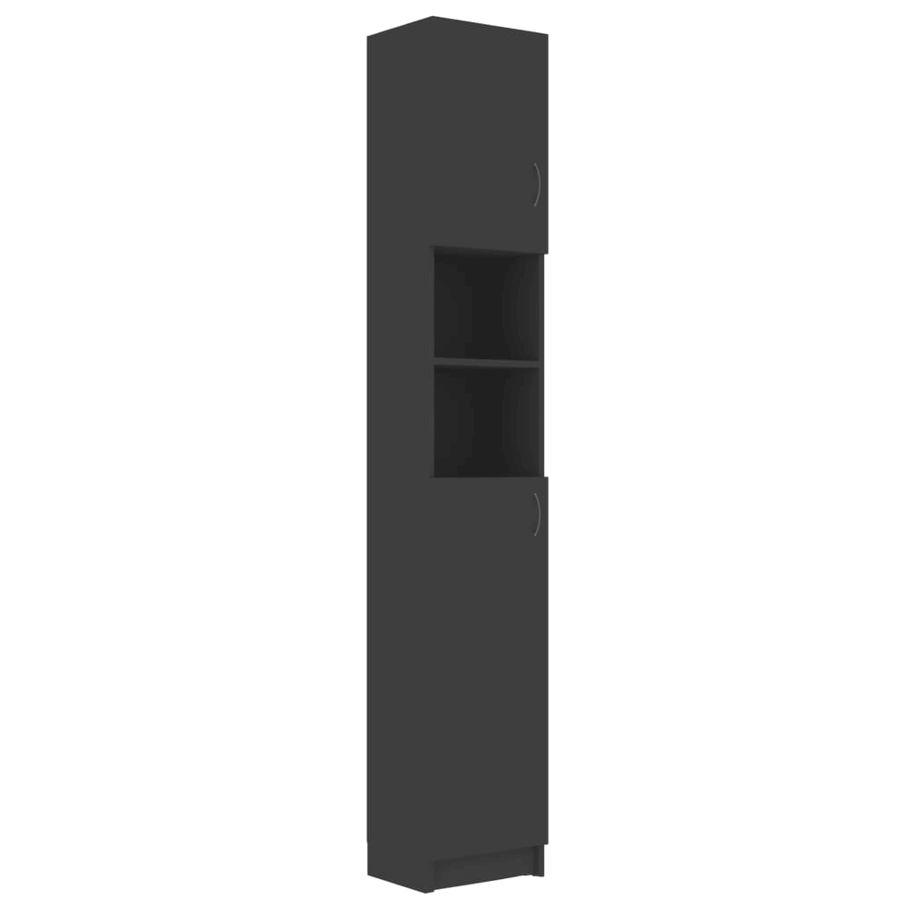 Bathroom Cabinet High Gloss Gray Chipboard X511959