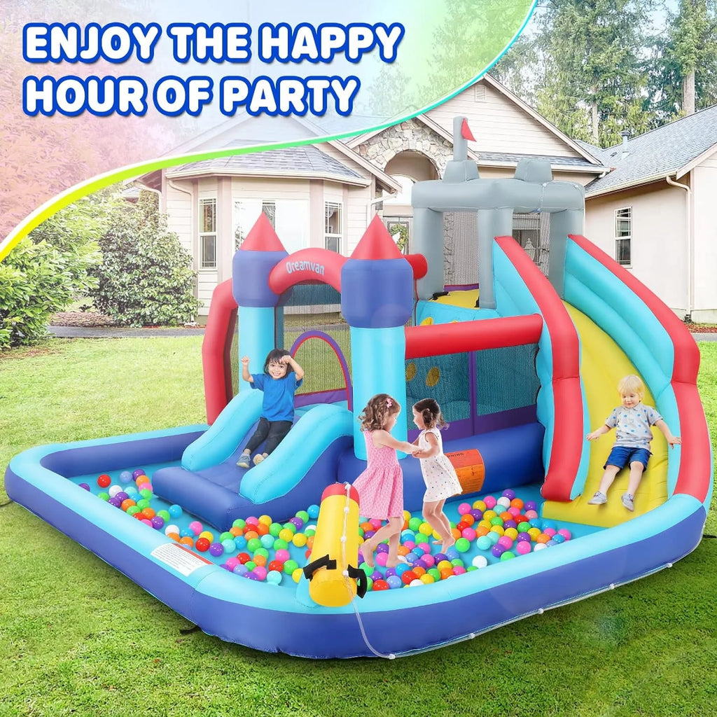 Inflatable Water Slide with Blower and Water Cannon H262562