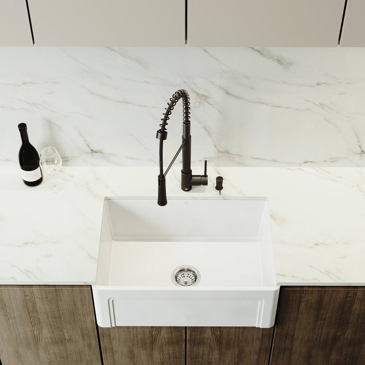 27 inch Matte Stone Farmhouse Kitchen Sink O471