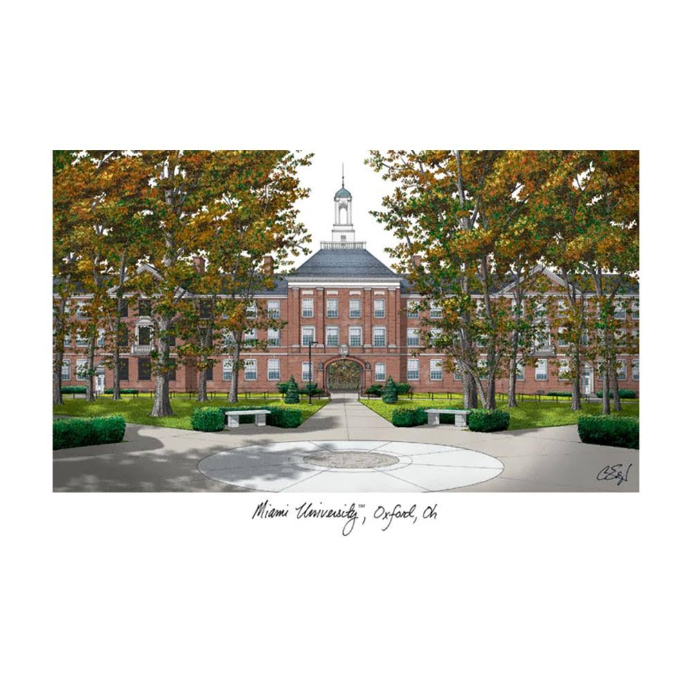 Miami University Ohio Campus Images Lithograph Print Y227423