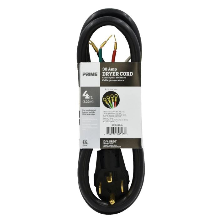 4 Feet 30 Amp 4-Wire Dryer Cord (2 Pack) B812270