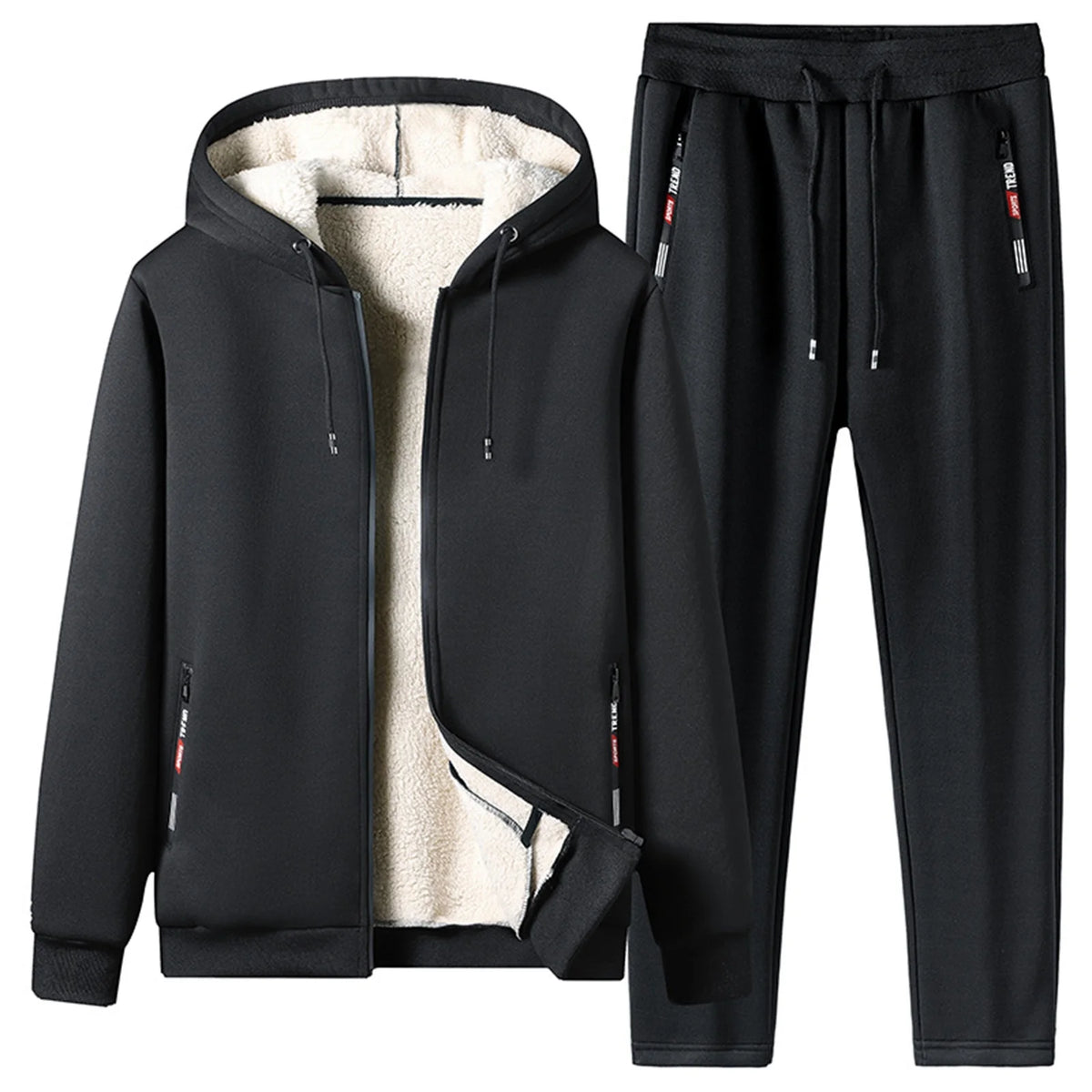 Black XXL Fleece Suit E619