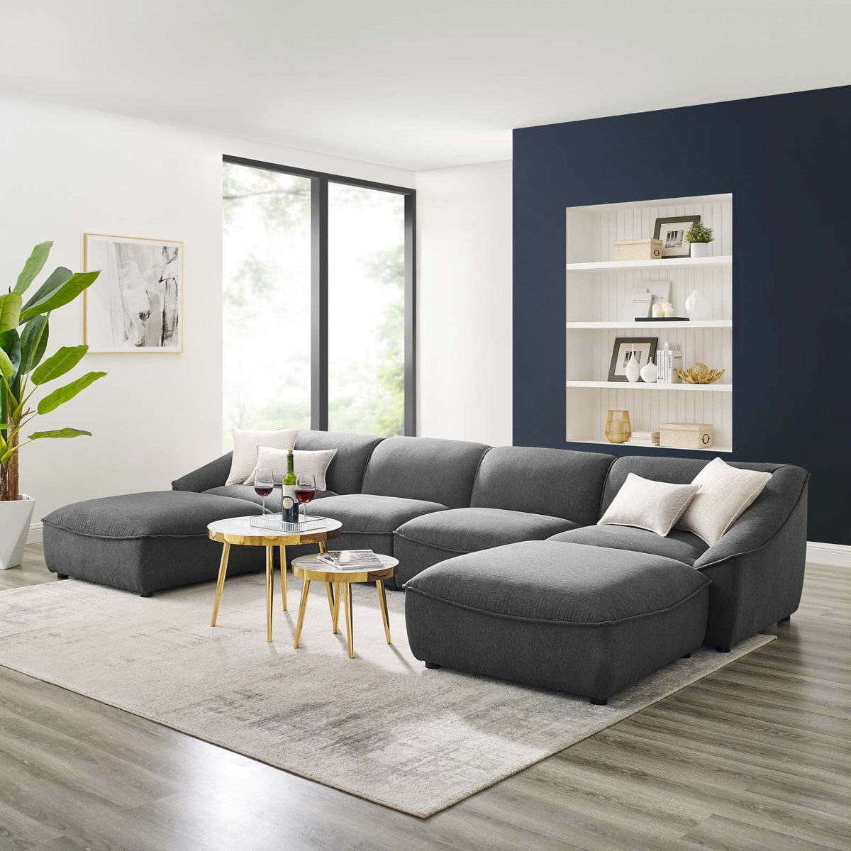 Charcoal 6-Piece Living Room Set W806