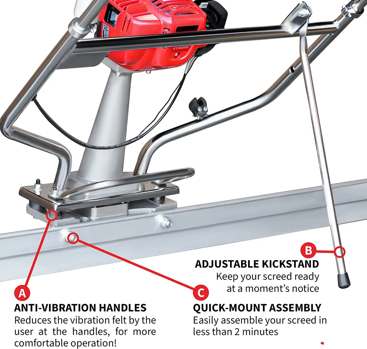 1.8 HP Gas Concrete Power Screed with 8ft Aluminum Magnesium Board U5073