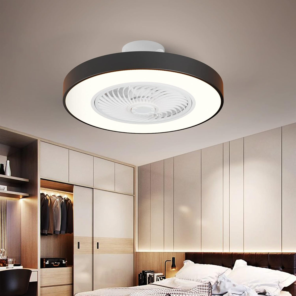 Black 22 Inch Ceiling Fan with Light and Remote J855120