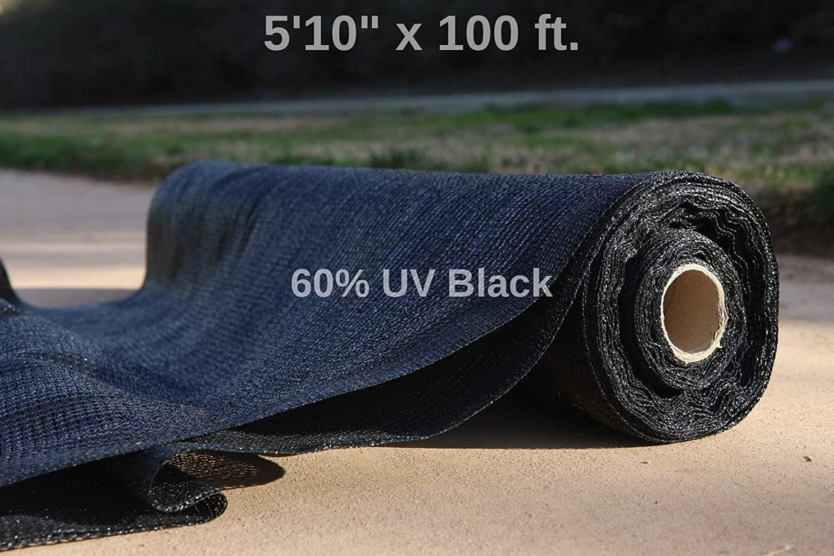 5'10 x 100 ft. Black 60% Shade Cloth N30643