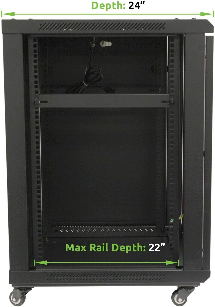 15U Wall Mount Server Data Cabinet with Casters Y890