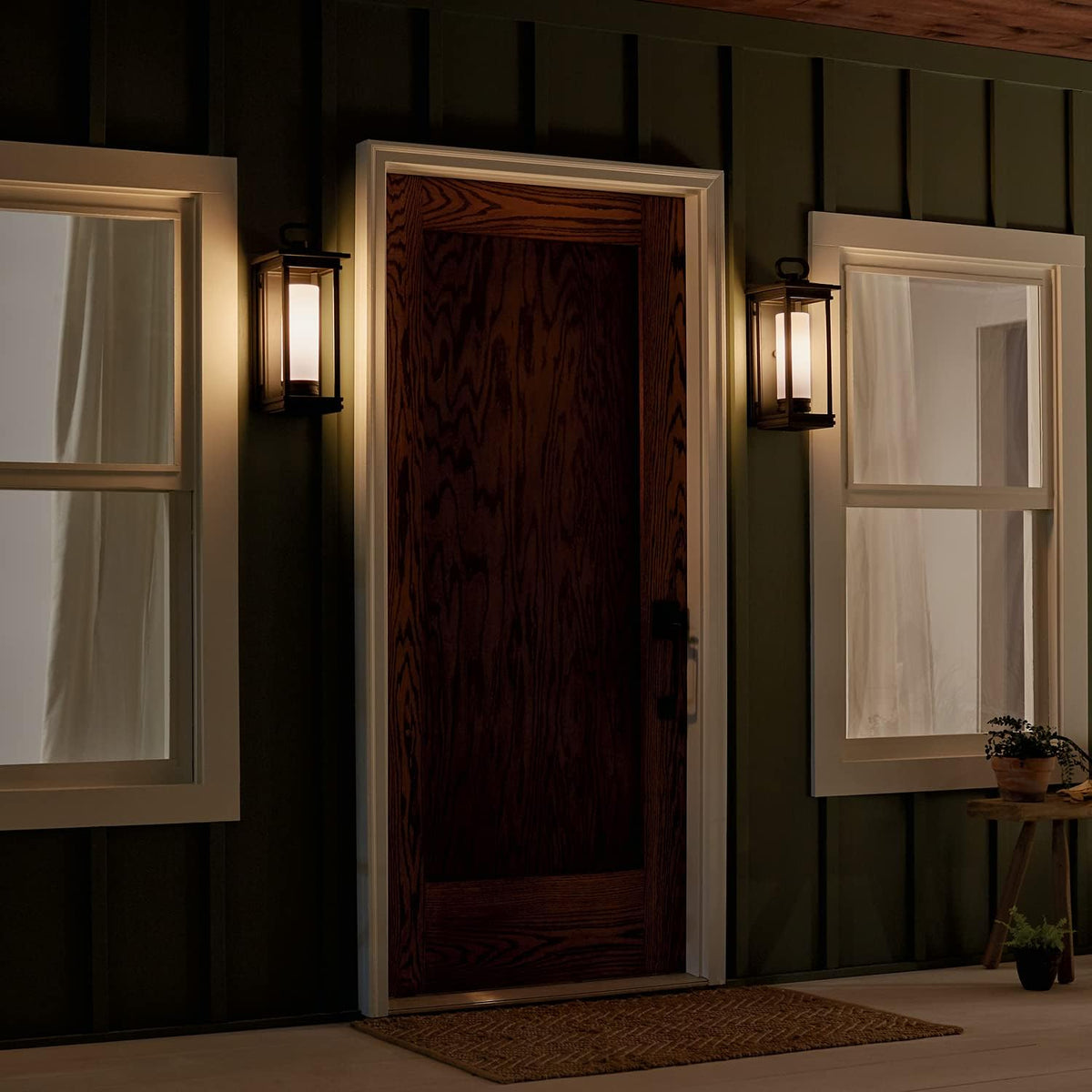 17.75 1 Light Outdoor Wall Light with Satin Etched Cased Opal Glass in Rubbed Bronze B307759