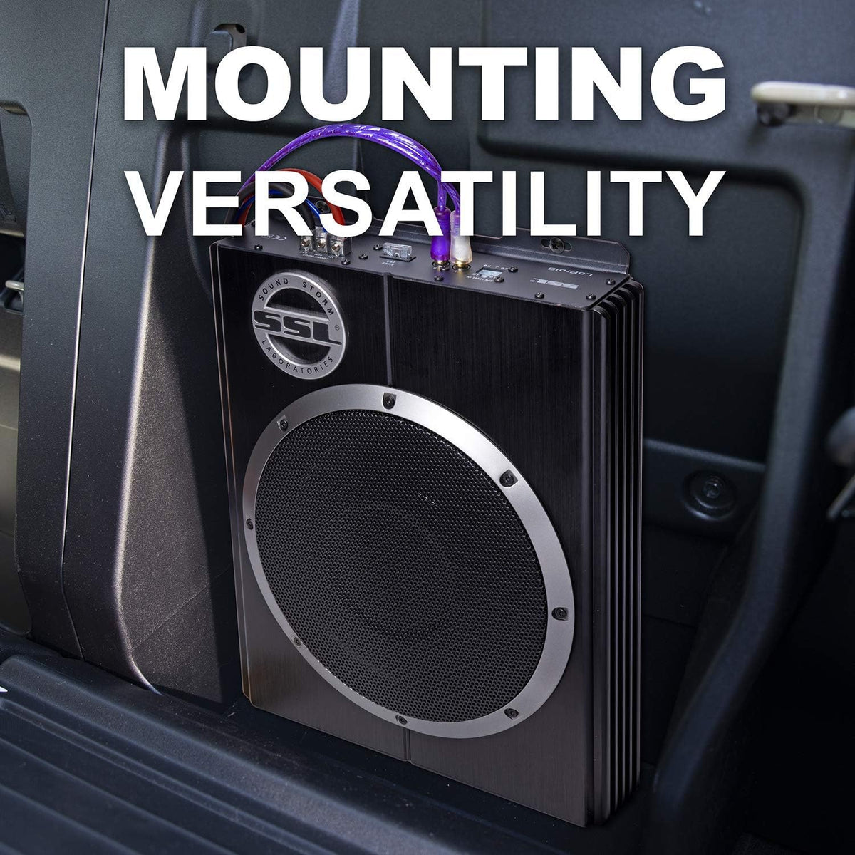 Black 8 Inch Amplified Car Subwoofer with Remote Control Y2465