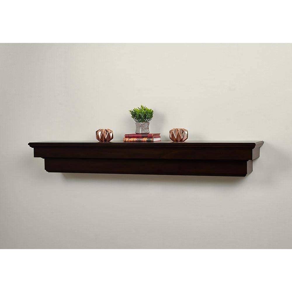 Aged Espresso Fireplace Mantel Shelf with Corbel and Arch G759