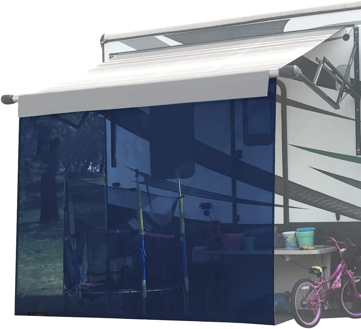 8' X 12' 5'' Black Mesh RV Awning Sun Shade Screen Q972468