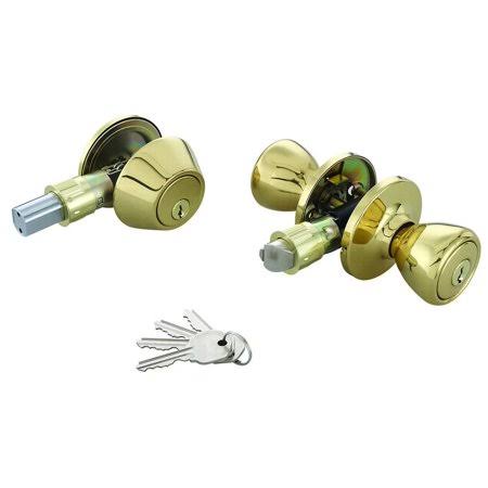 Mobile Home Keyed Entry and Single Cylinder Deadbolt Polished Brass B2760