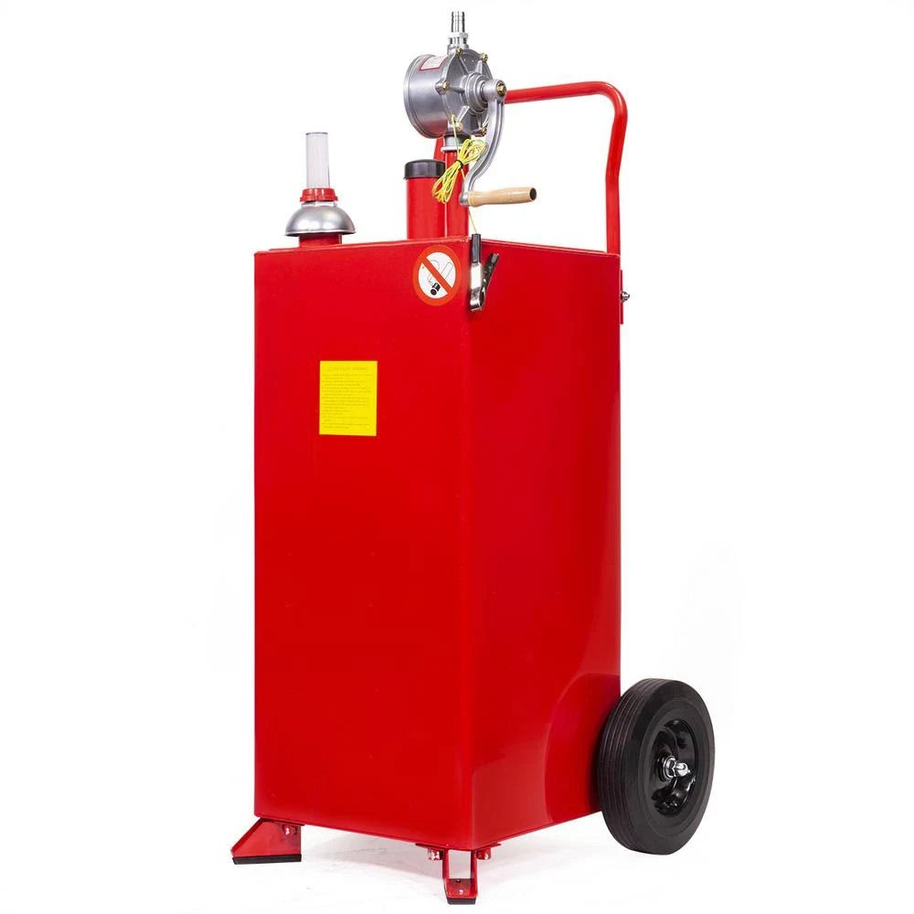 30 gal. Portable Gas Caddy Fuel Transfer Storage Tank with Rotary Pump X22565