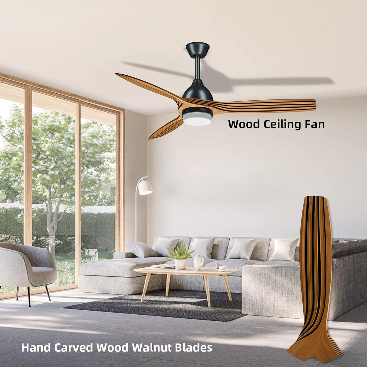 52'' Ceiling Fan with Lights Remote Control Z6253