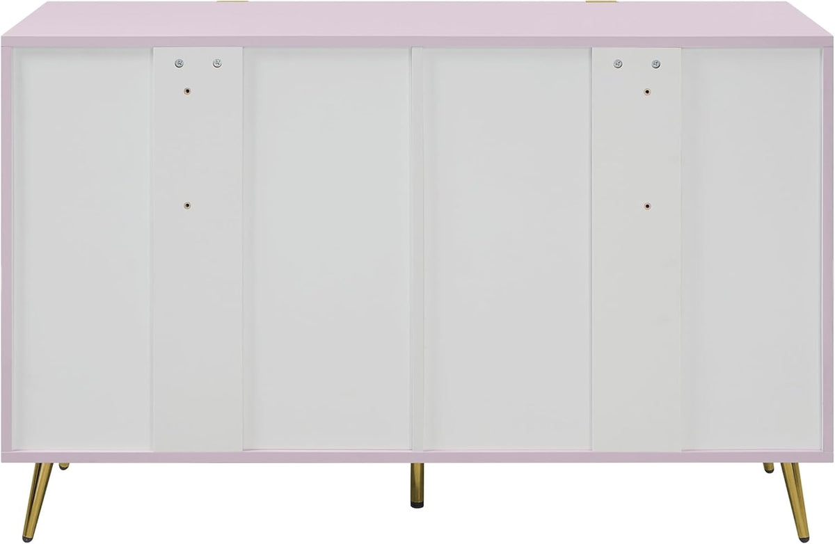 6-Drawer Pink Wood Metal Dresser R791