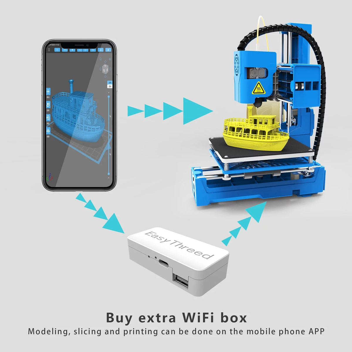 Mini 3D Printer, 100x100x100mm Print Size W7076