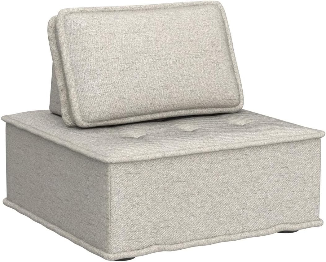 Beige Armless Floor Sofa 2PCS Modular with Removable Back Cushion A545