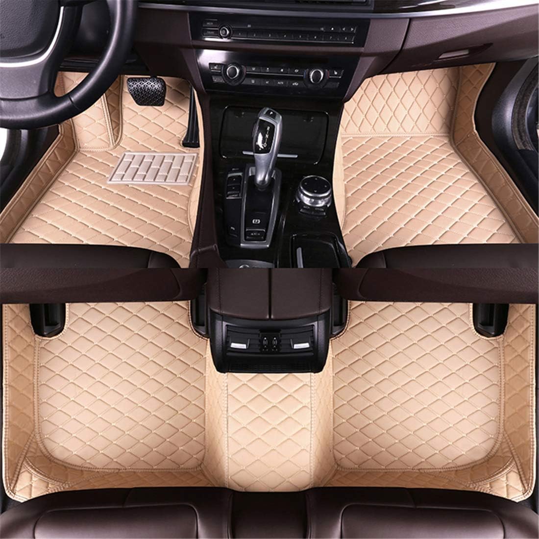 Black Leather Car Floor Mats T5304