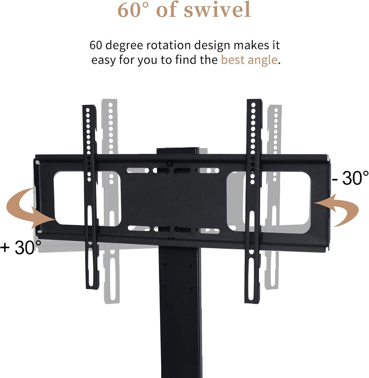 Angle and Height Adjustable Swivel TV Stand with Shelves I9809