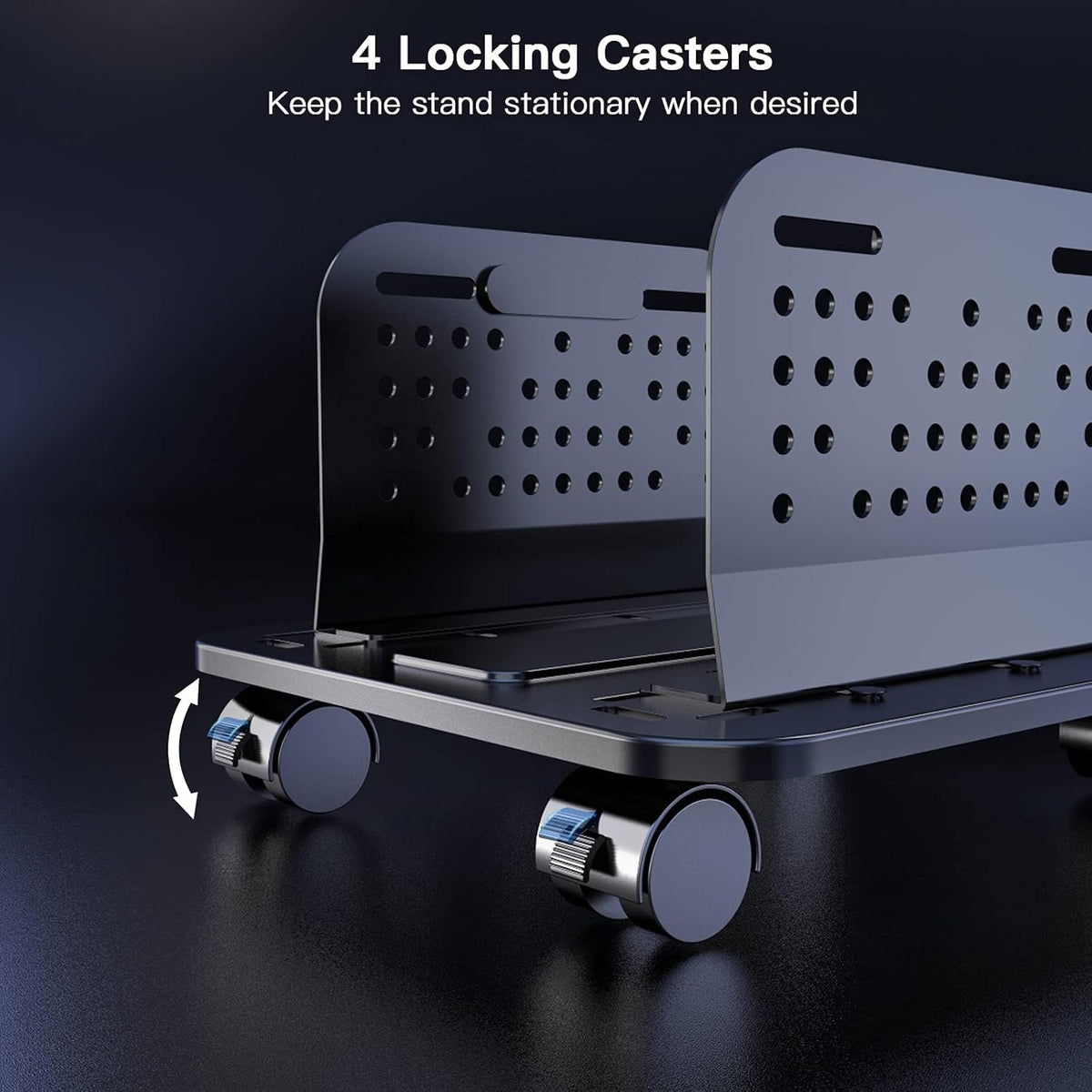 Adjustable Mobile CPU Stand with Locking Caster Wheels C46201