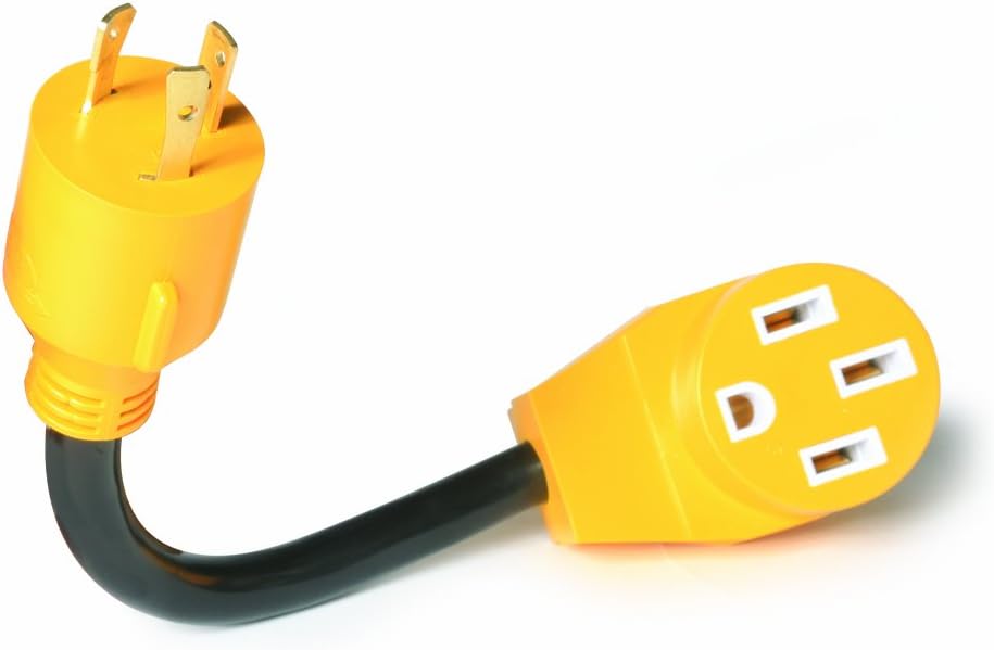 30Amp 4 Prong Locking Male to 50Amp Standard Female Generator Adapter I822844