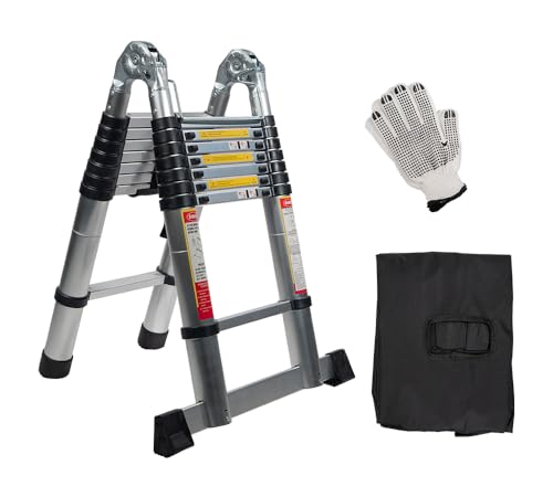 16.5' Telescoping Aluminum Folding Ladder with Carry Handle C5206