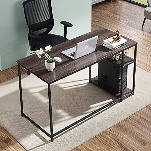 Brown 55" Computer Desk with Shelves U3371