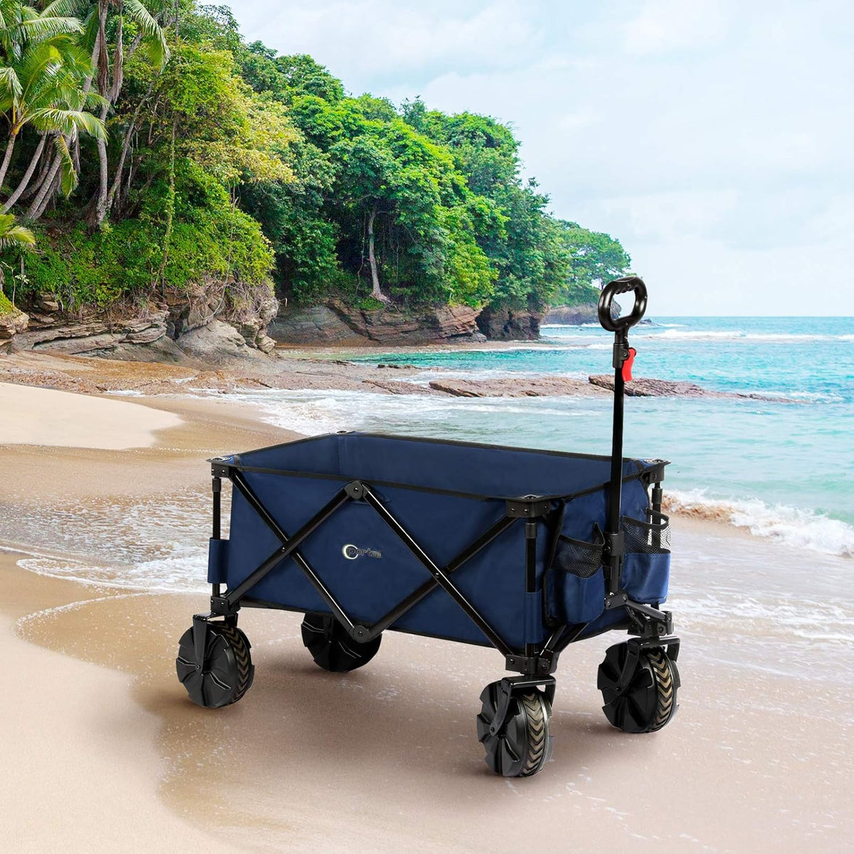 Blue 8 Wheels Folding Collapsible Wagon Z353