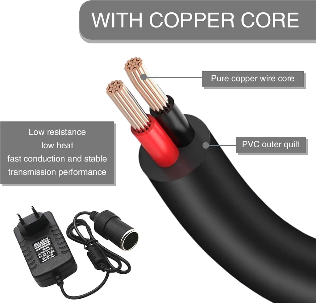 1 PC Car Cigarette Lighter Socket Replacement Power Adapter with Line I6911