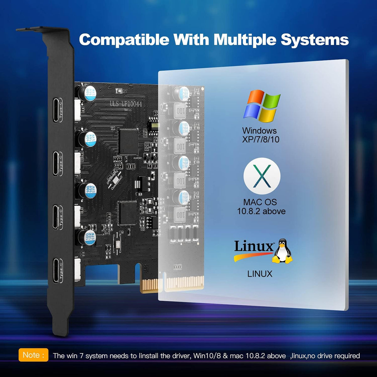PCIe Gen3 x2 USB 3.2 4-Port Type C Expansion Card D60789