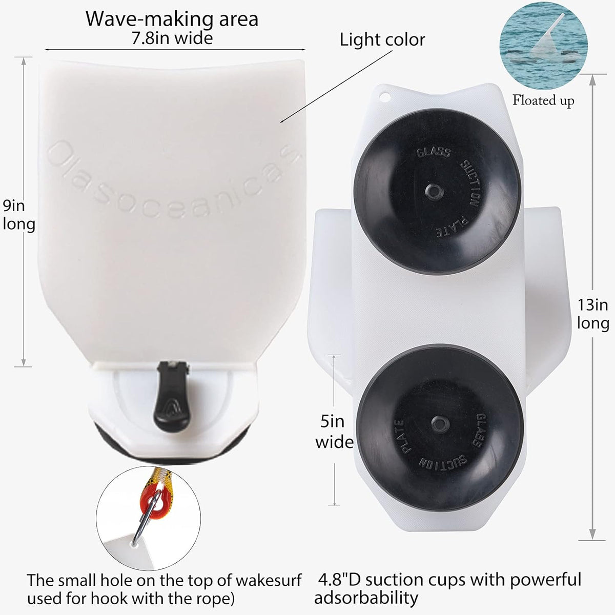 Wakesurf Surfing Wake Equipment with Suction Cups X100