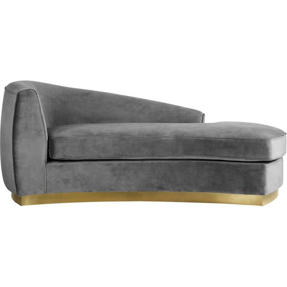 2-Piece Set with Velvet Accent Chair and Chaise in Gray and Gold D5928