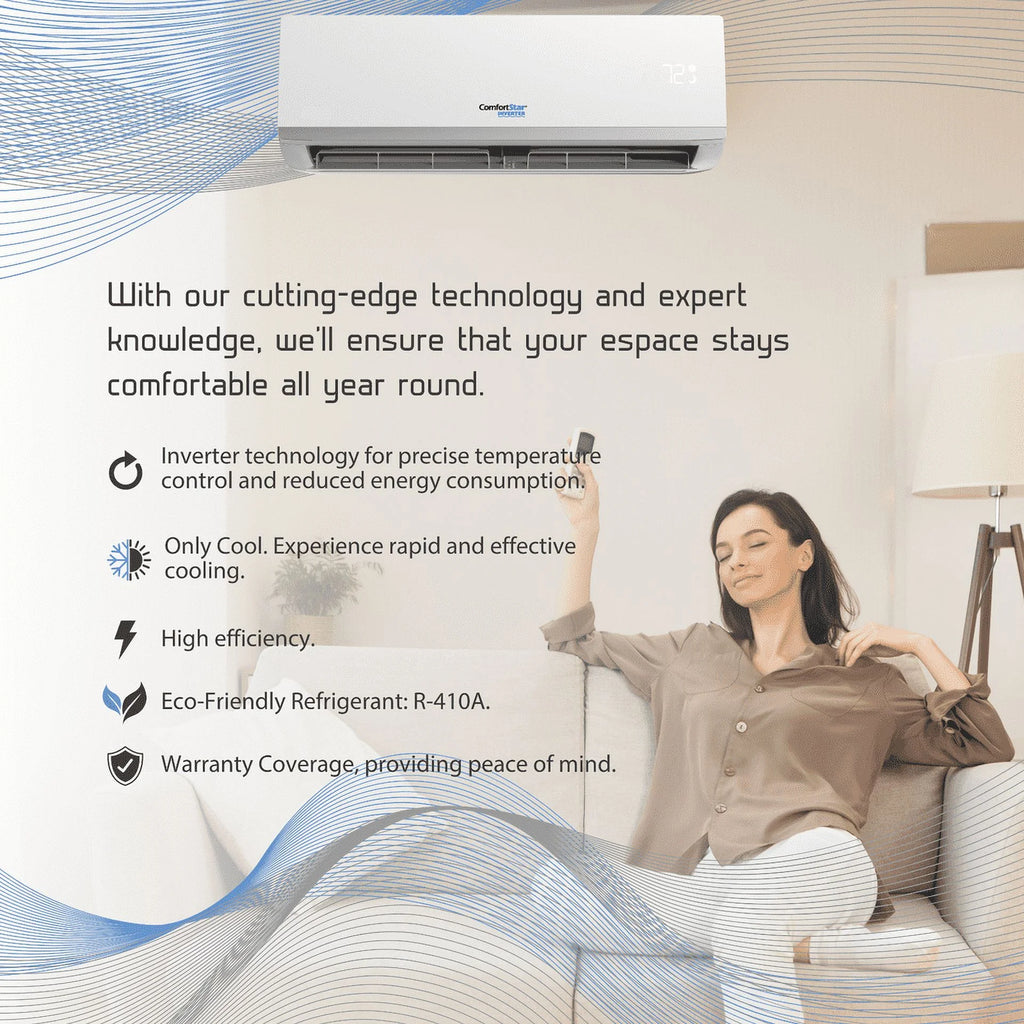 12,000 BTU 21 SEER2 Ductless Mini-Split Air Conditioner Full Set 110V E53178