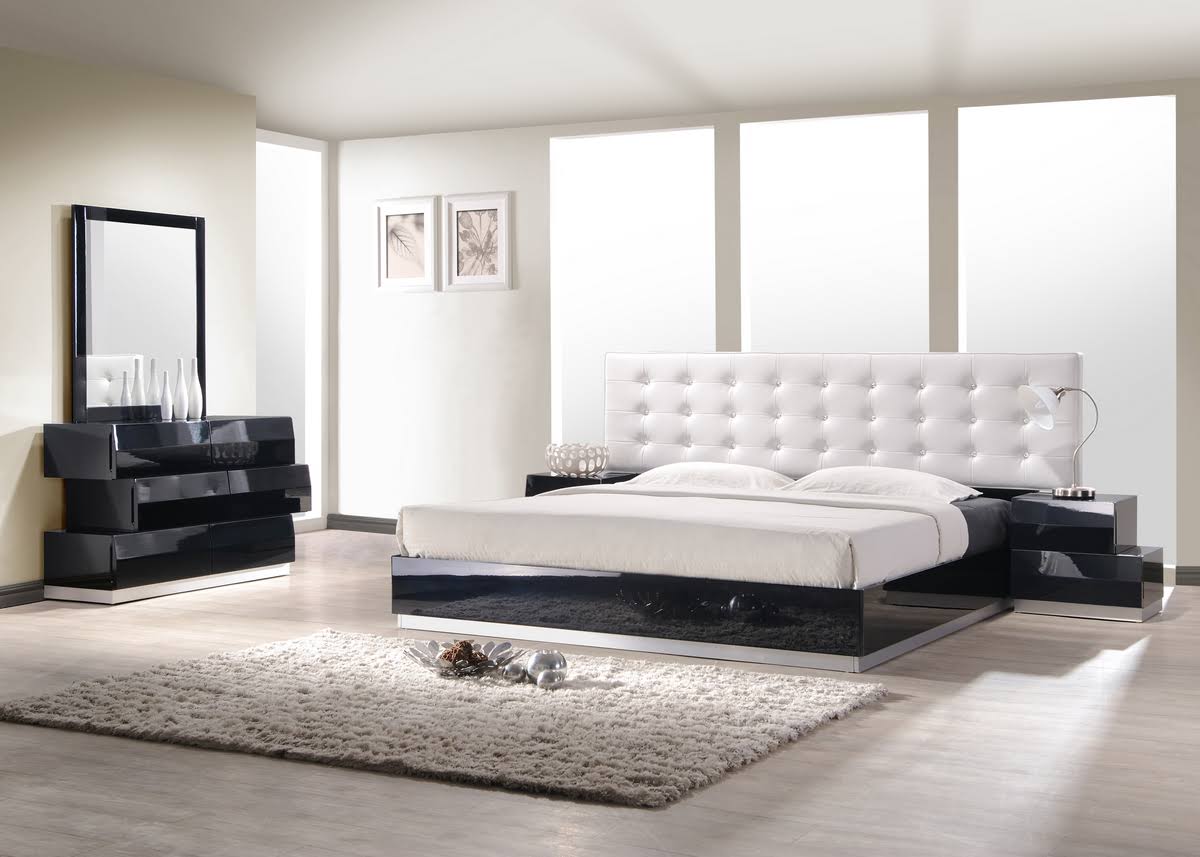 5pc Bedroom Set Black Lacquer N141