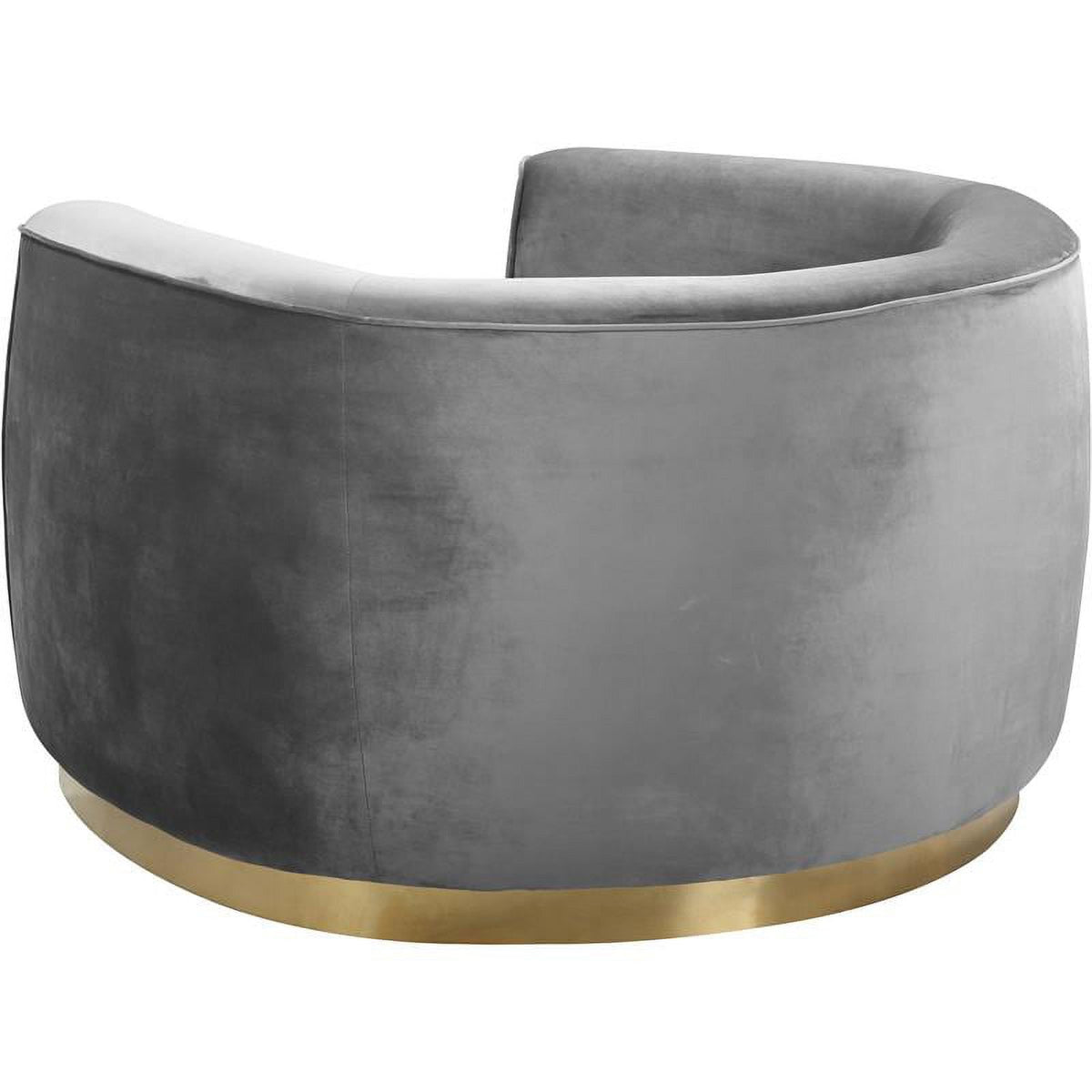 2-Piece Set with Velvet Accent Chair and Chaise in Gray and Gold D5928