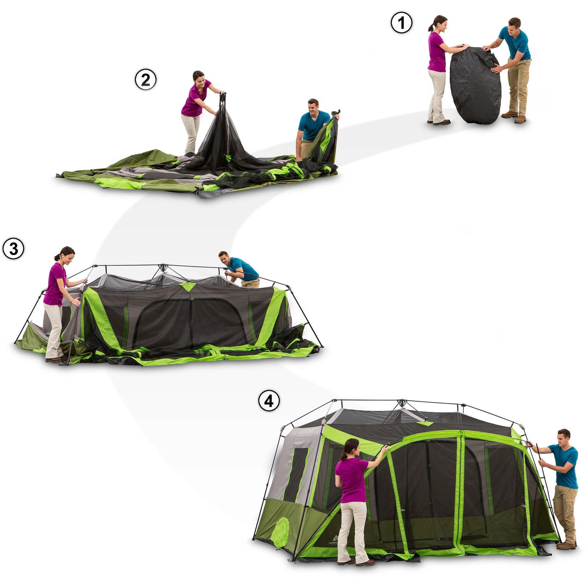 14' x 13.5' 9 Person 2 Room Instant Cabin Tent with Screen Room R611