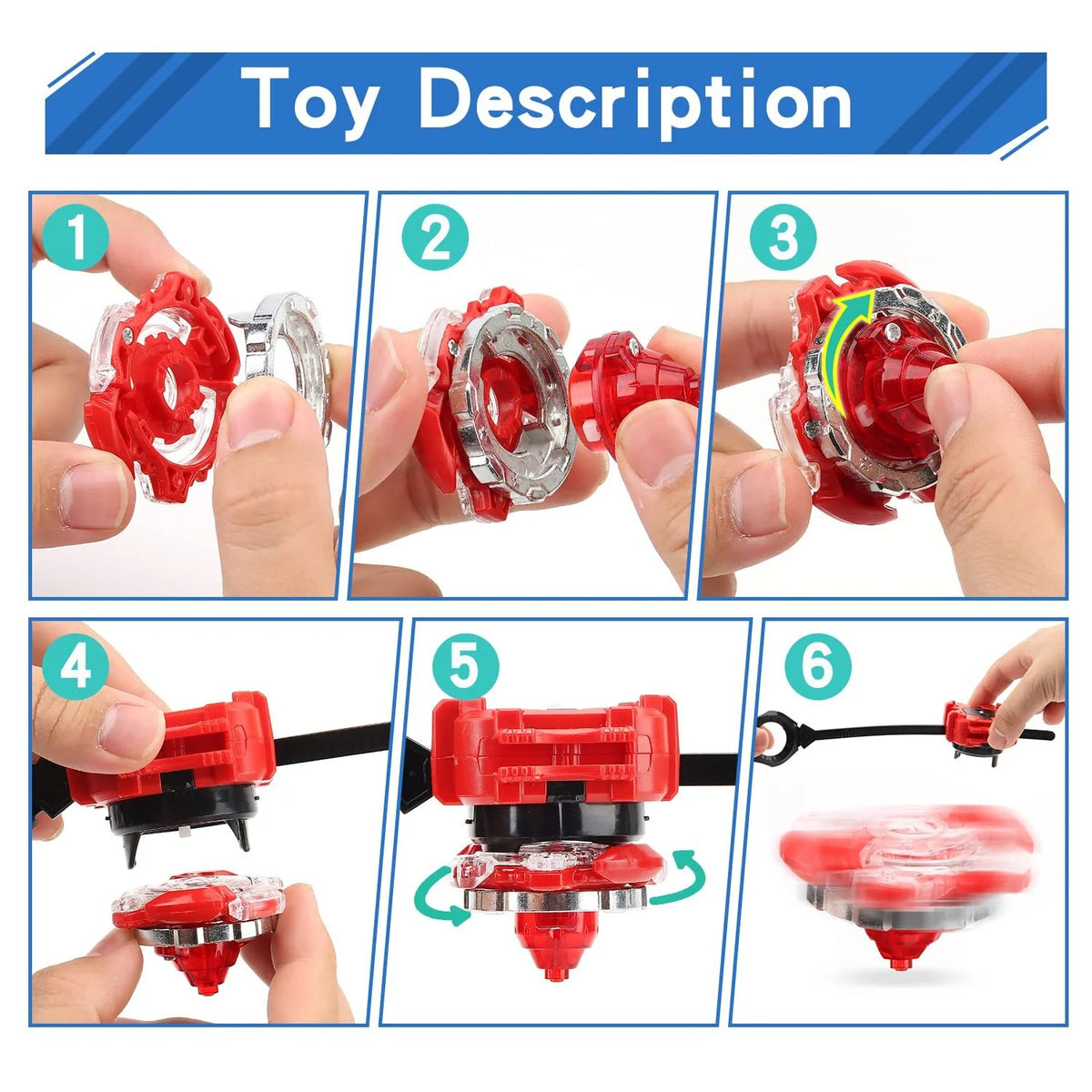Bey Battling Top Burst Gyro Toy Set, 12 Spinning Tops 3 Launchers 1 Grip U6686