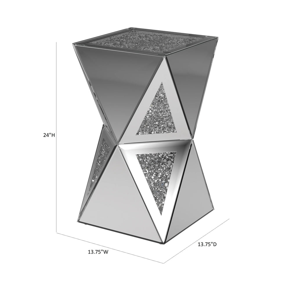 Silver Geometric Side Table L6526