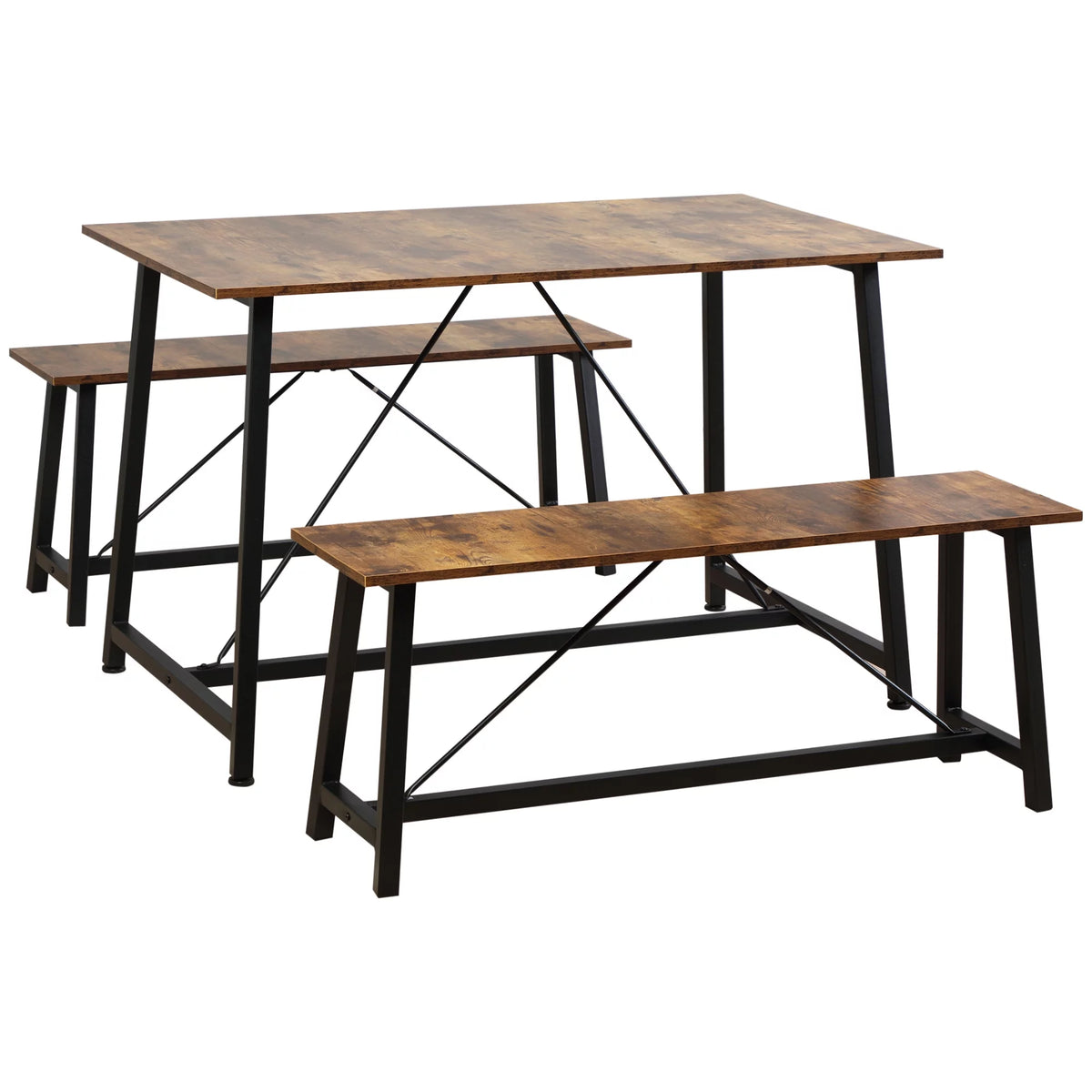 3-Piece Dining Table Set with Two Benches T42803