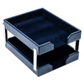 Navy Blue Bonded Leather Double Letter Trays G430913