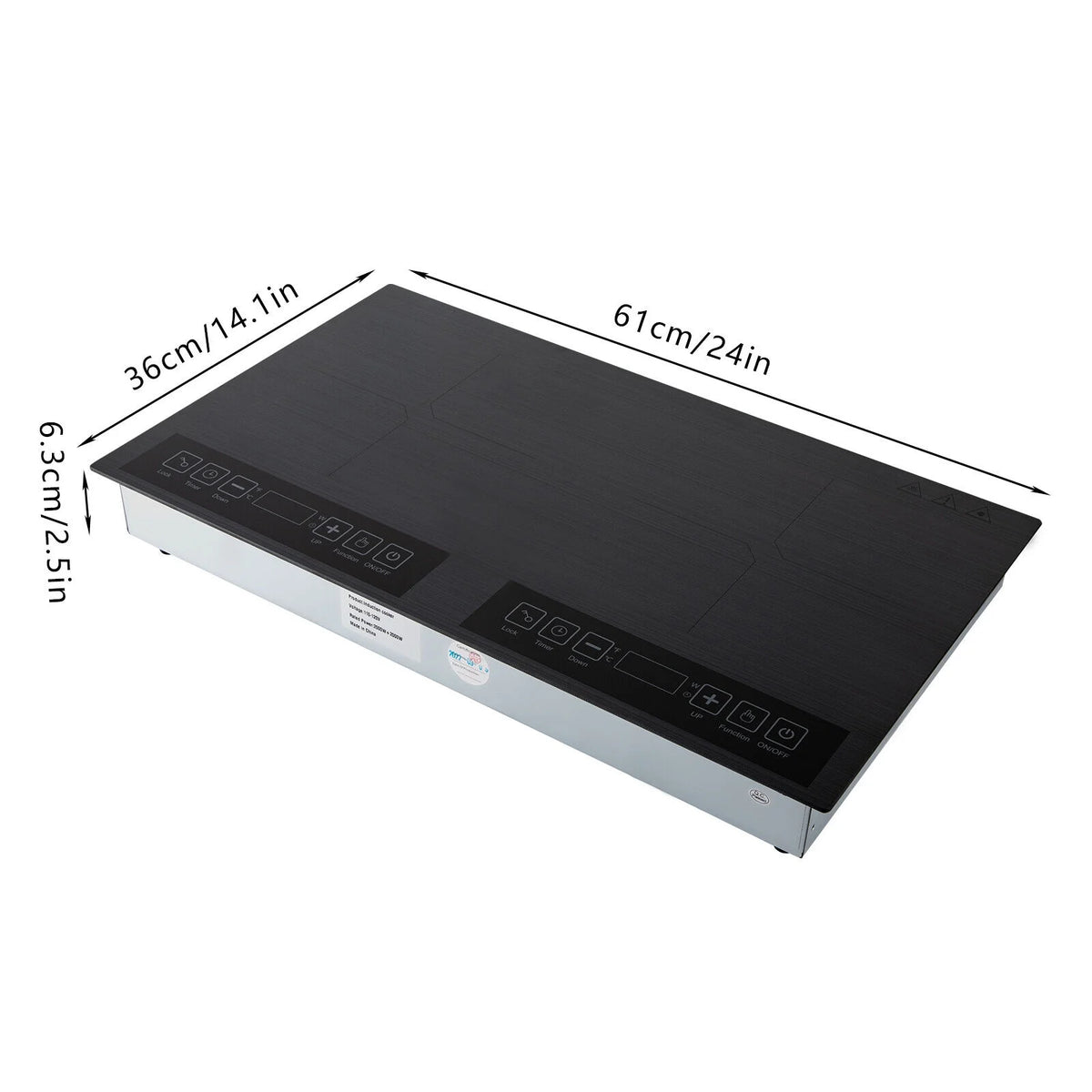 Black 2 Burner Electric Induction Cooktop F2636