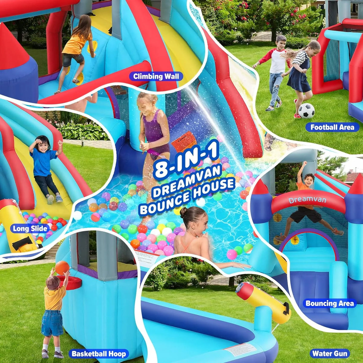 Inflatable Water Slide with Blower and Water Cannon H262562