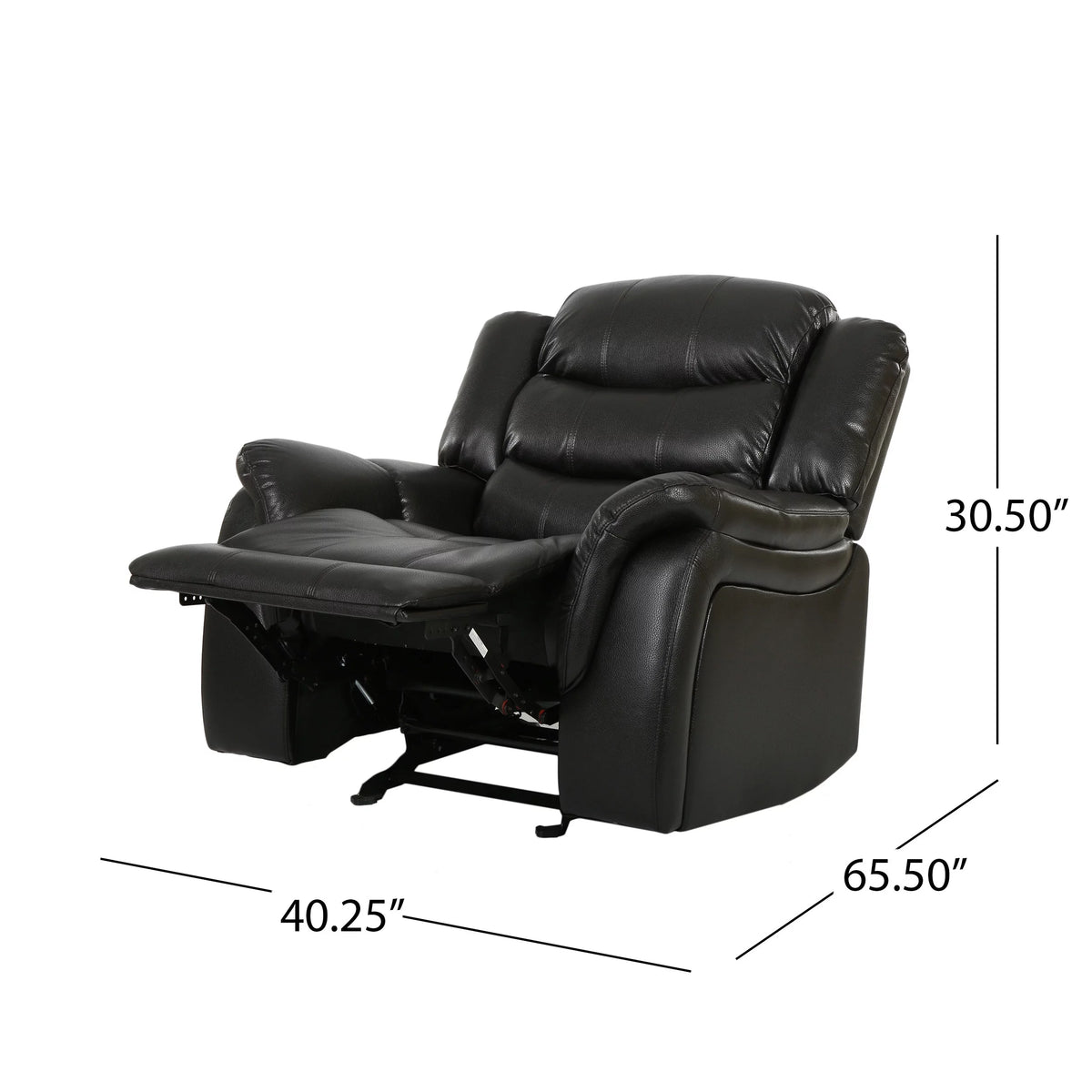Black Faux Leather Recliner Glider Chair F37638