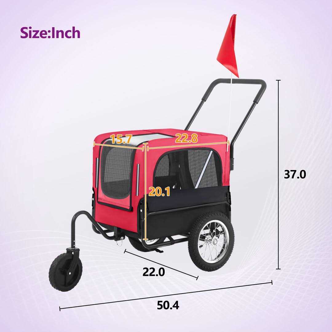 2-in-1 Dog Stroller Bike Trailer S331