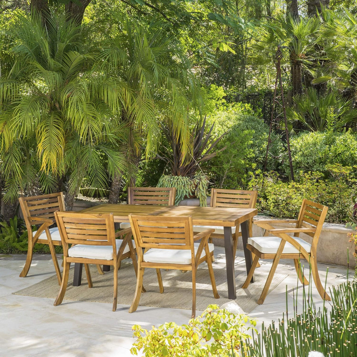 7-Pcs Acacia Wood Patio Dining Set R93280