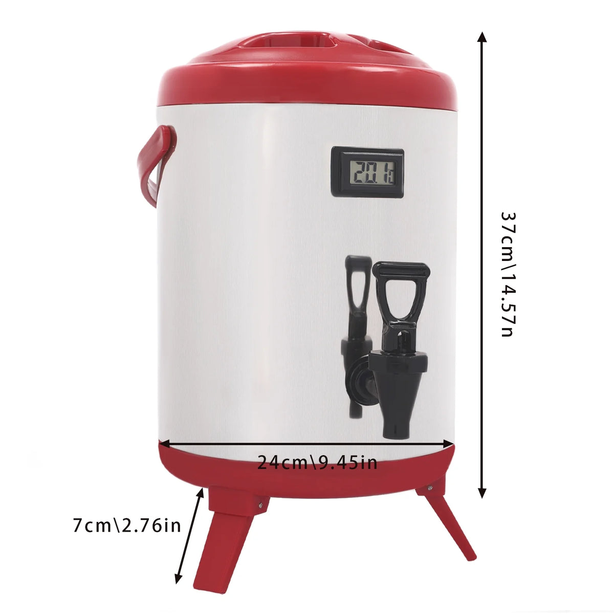 8L Stainless Steel Hot Beverage Dispenser with Thermometer D102